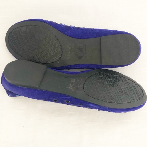 Gianini Bini blue laser cut jeweled flats - Picture 5 of 11